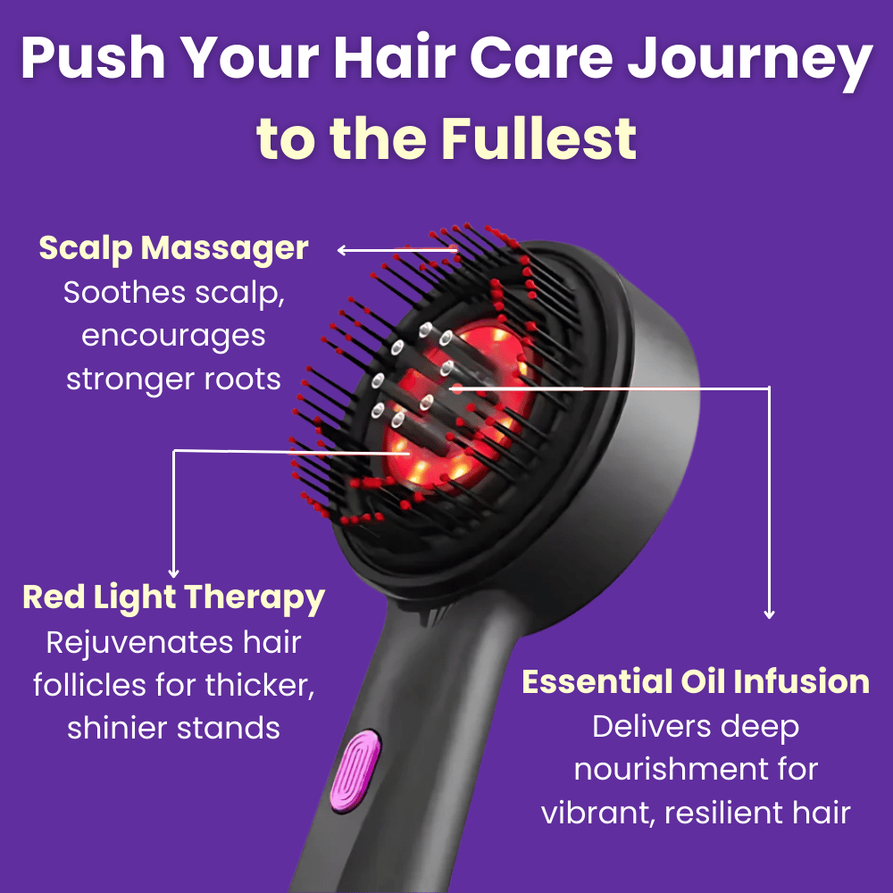 Diagram image of redlight therapy massager showing its functions